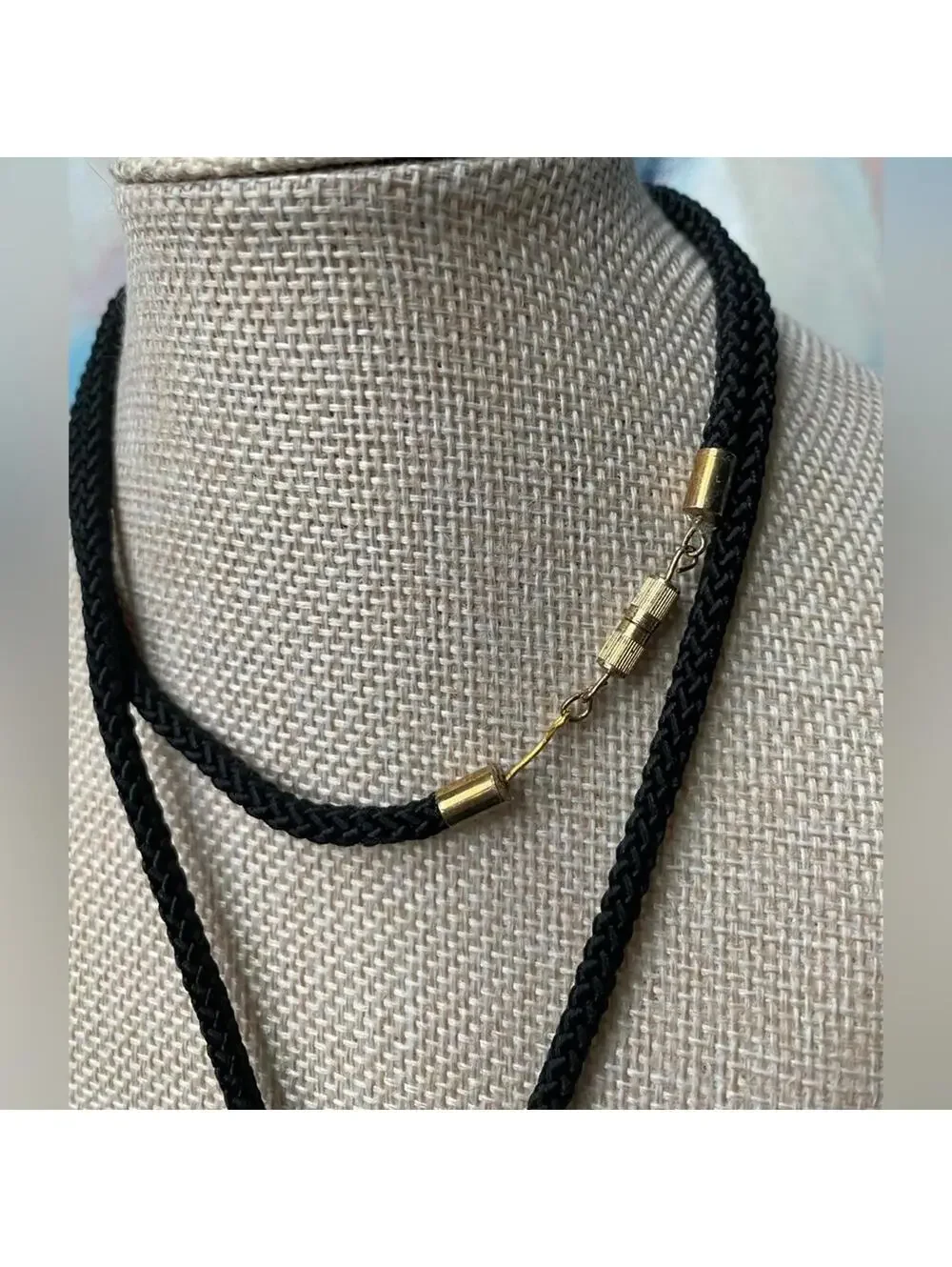 Vintage Cloisonné Butterfly Pendant Tassel Necklace 70s 80s